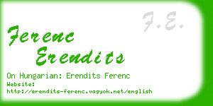 ferenc erendits business card